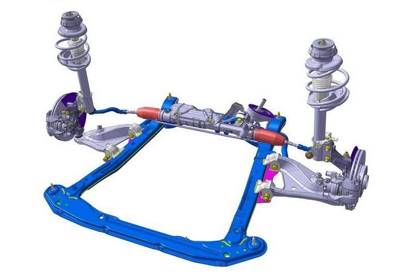 Схема передней подвески веста